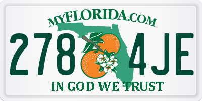 FL license plate 2784JE