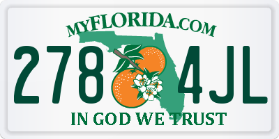 FL license plate 2784JL