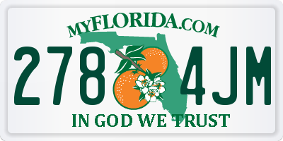 FL license plate 2784JM