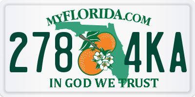 FL license plate 2784KA