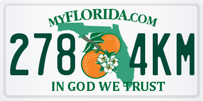 FL license plate 2784KM
