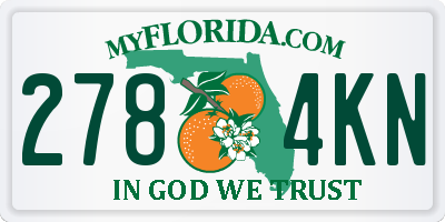 FL license plate 2784KN