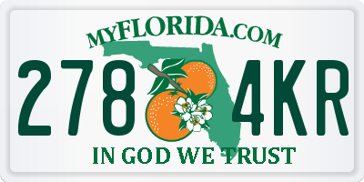 FL license plate 2784KR