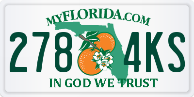 FL license plate 2784KS