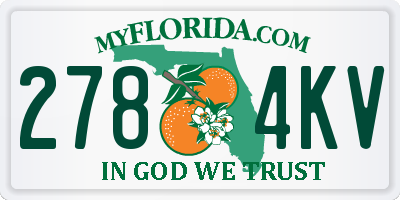 FL license plate 2784KV