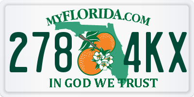 FL license plate 2784KX