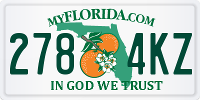 FL license plate 2784KZ