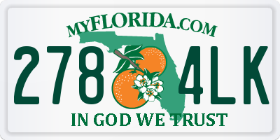 FL license plate 2784LK