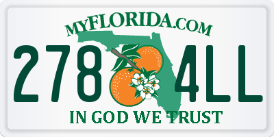 FL license plate 2784LL