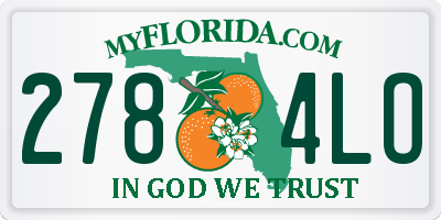 FL license plate 2784LO