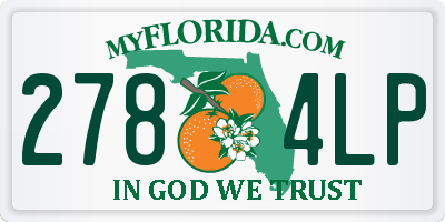 FL license plate 2784LP