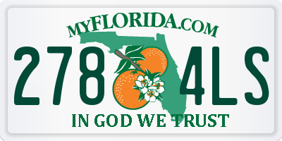 FL license plate 2784LS