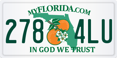 FL license plate 2784LU