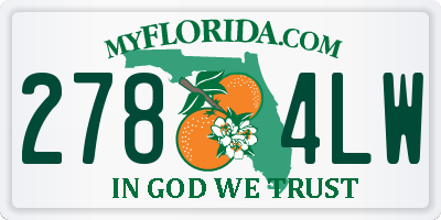 FL license plate 2784LW
