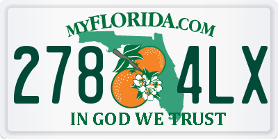 FL license plate 2784LX