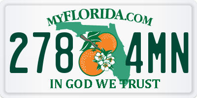 FL license plate 2784MN
