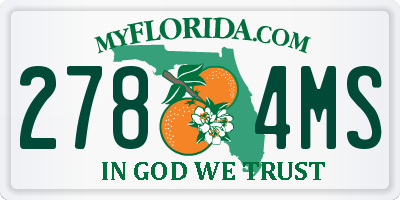 FL license plate 2784MS
