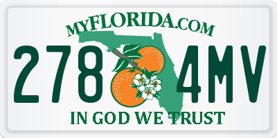 FL license plate 2784MV