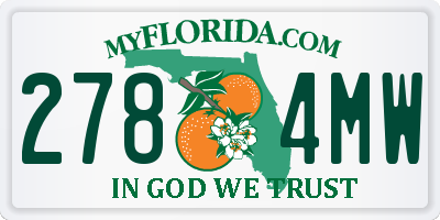 FL license plate 2784MW