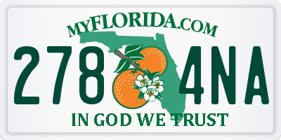 FL license plate 2784NA