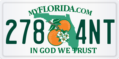 FL license plate 2784NT