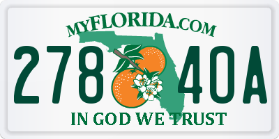 FL license plate 2784OA