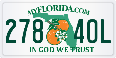 FL license plate 2784OL