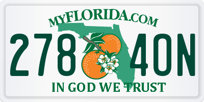 FL license plate 2784ON