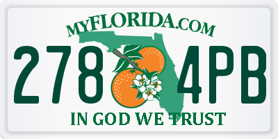 FL license plate 2784PB