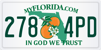 FL license plate 2784PD