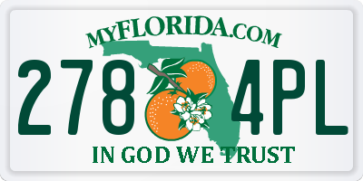 FL license plate 2784PL