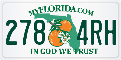 FL license plate 2784RH