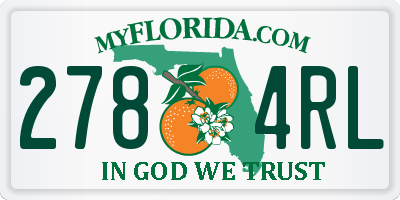 FL license plate 2784RL