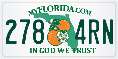 FL license plate 2784RN