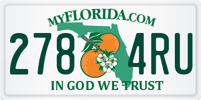 FL license plate 2784RU