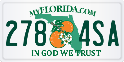 FL license plate 2784SA