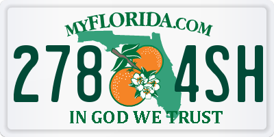 FL license plate 2784SH