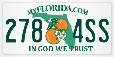 FL license plate 2784SS