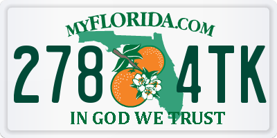 FL license plate 2784TK