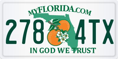 FL license plate 2784TX