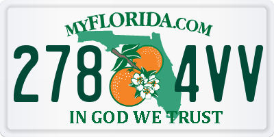 FL license plate 2784VV