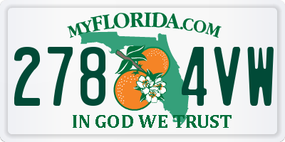 FL license plate 2784VW