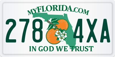 FL license plate 2784XA