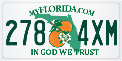 FL license plate 2784XM