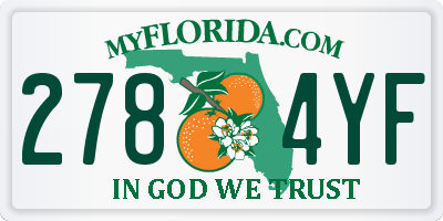 FL license plate 2784YF