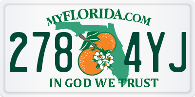 FL license plate 2784YJ