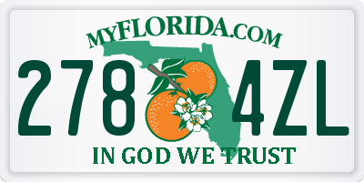 FL license plate 2784ZL