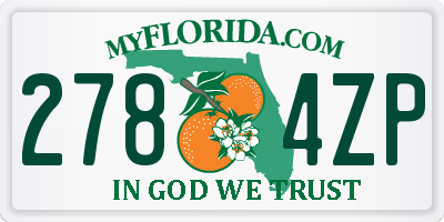 FL license plate 2784ZP
