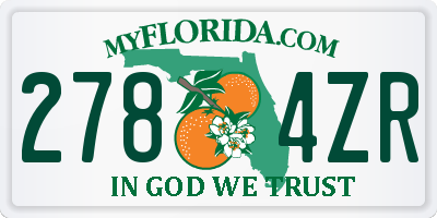 FL license plate 2784ZR