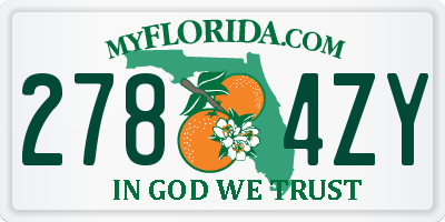 FL license plate 2784ZY